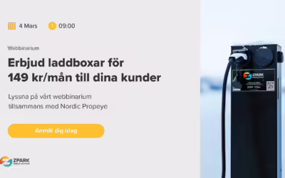 Inbjudan till webbinarium: Erbjud laddboxar för 149 kr/mån till era kunder